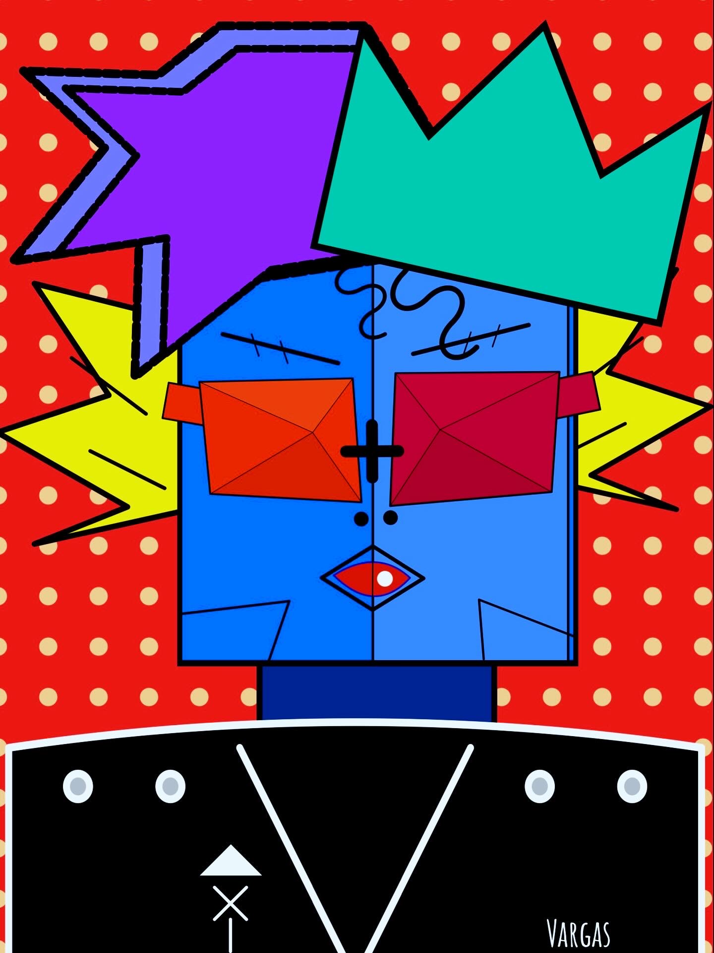 Pop-art style artwork made with Quickdraw