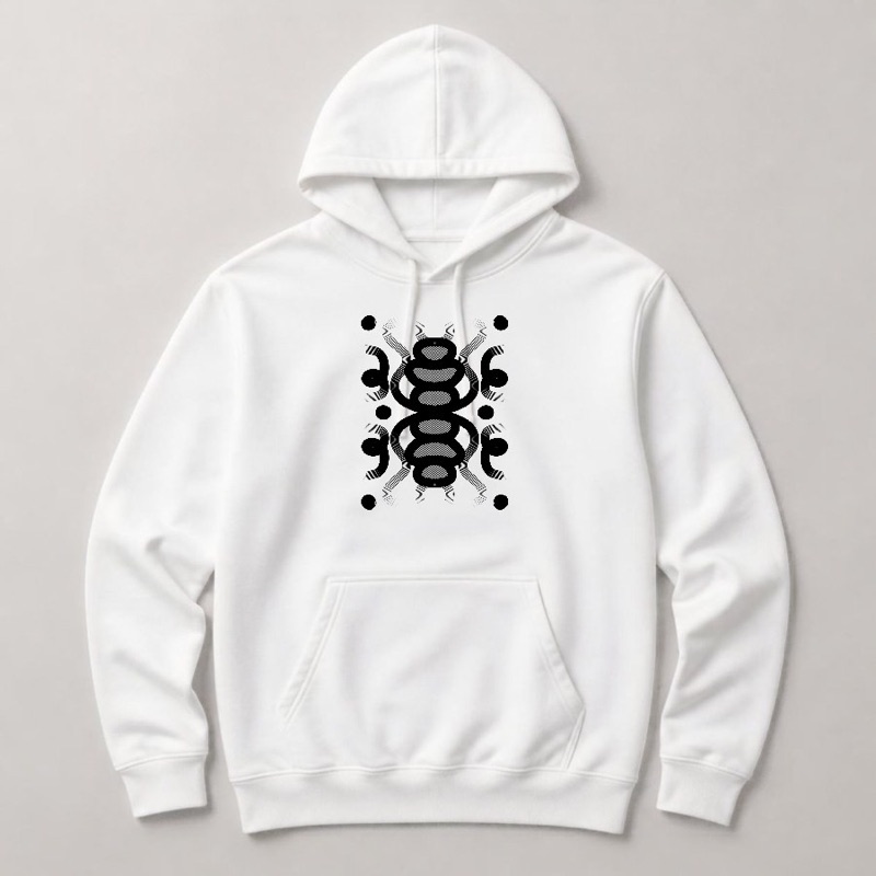 Quickdraw art printed on a hoodie